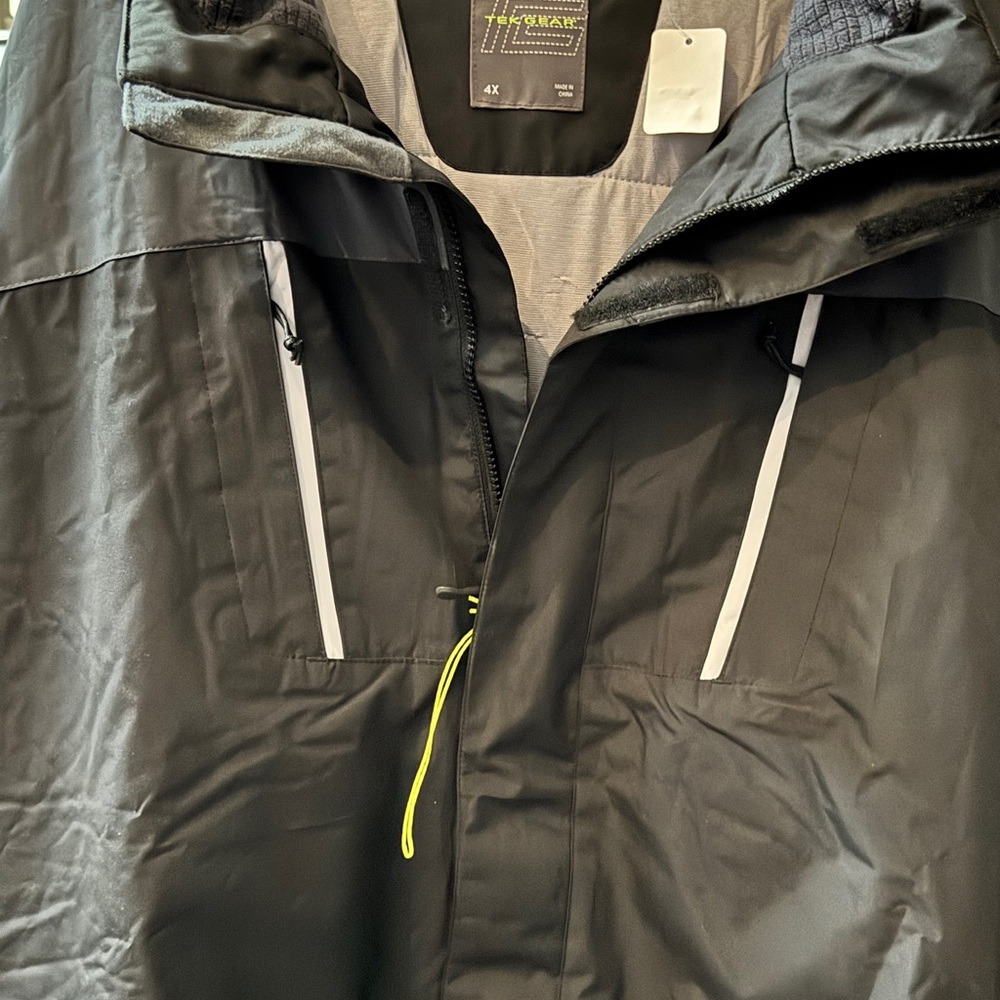 “TekGear” Weatherproof Black/Gray Performance Jacket with detachable hoodie